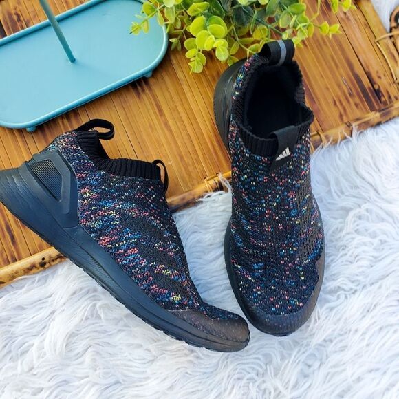 Adidas | Rapidarun Unisex  Black Slip-on with Multicolored Speckles - Picture 9 of 12